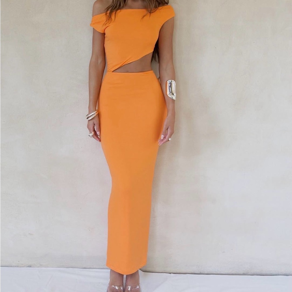 Molly King x Bayse Orange Cutout Maxi Dress